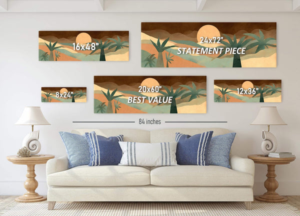 Canvas wall art in interior setting.