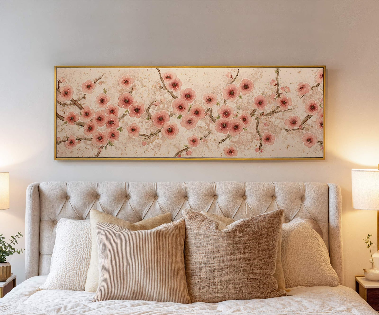Canvas wall art in interior setting.
