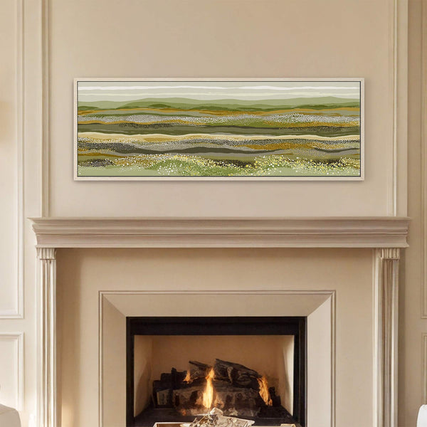 Canvas wall art in interior setting.