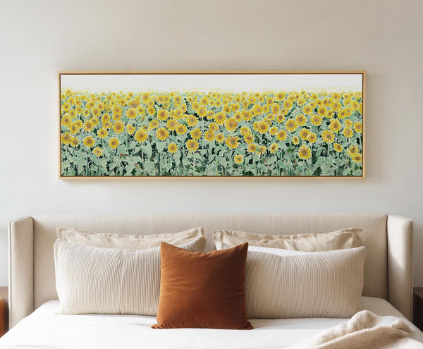 Canvas wall art in interior setting.