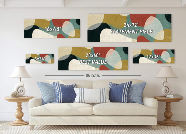 Canvas wall art in interior setting.