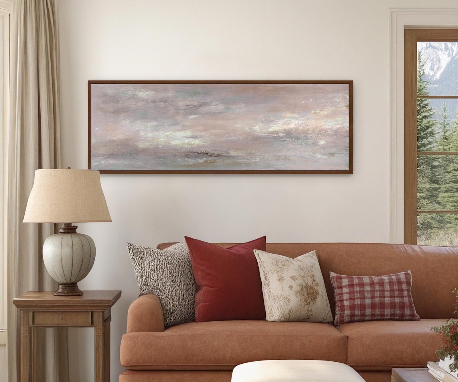 Canvas wall art in interior setting.