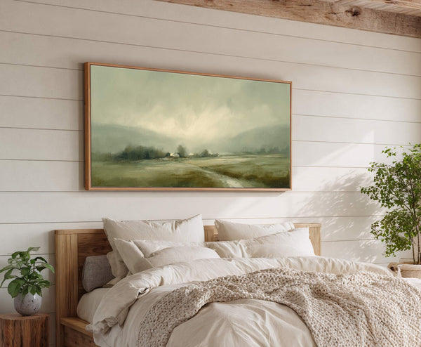 Canvas wall art in interior setting.