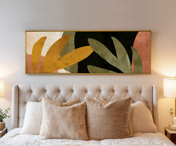 Canvas wall art in interior setting.