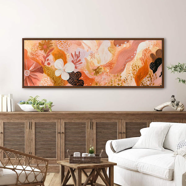 Canvas wall art in interior setting.