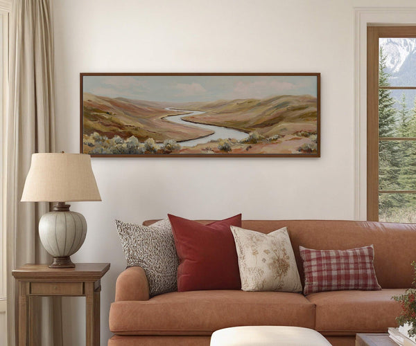 Canvas wall art in interior setting.