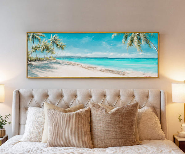 Canvas wall art in interior setting.