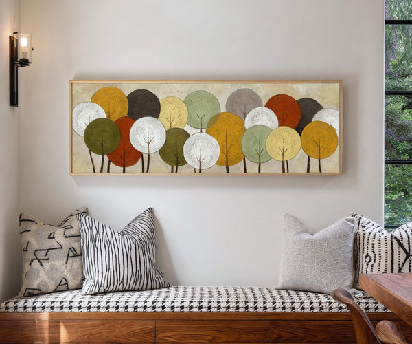 Canvas wall art in interior setting.