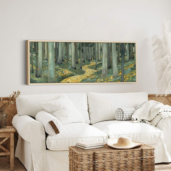 Canvas wall art in interior setting.
