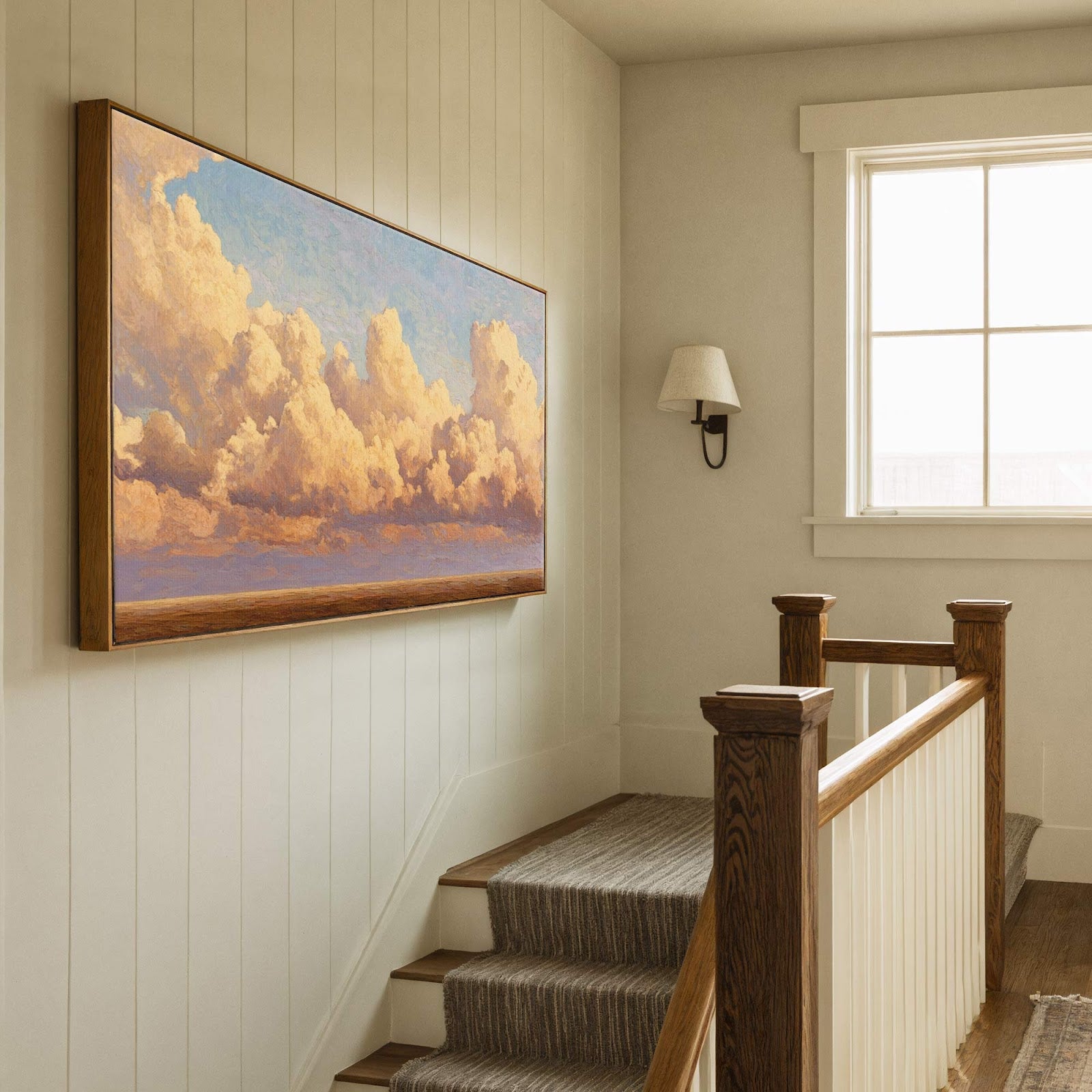 Canvas wall art in interior setting.