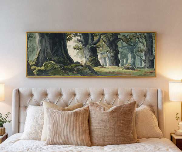 Canvas wall art in interior setting.