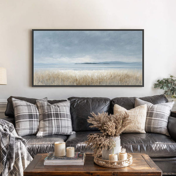 Canvas wall art in interior setting.