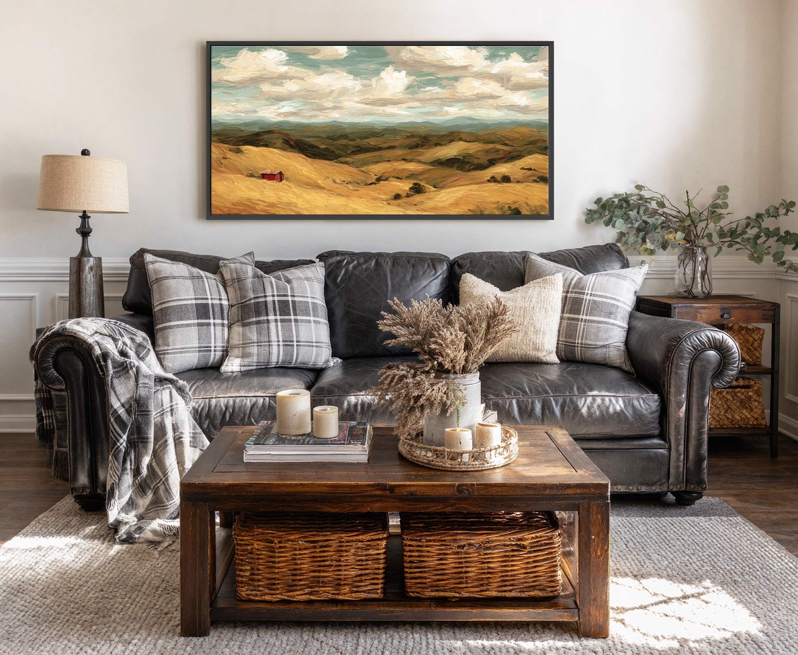 Canvas wall art in interior setting.