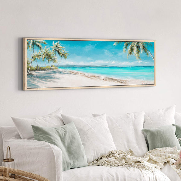 Canvas wall art in interior setting.