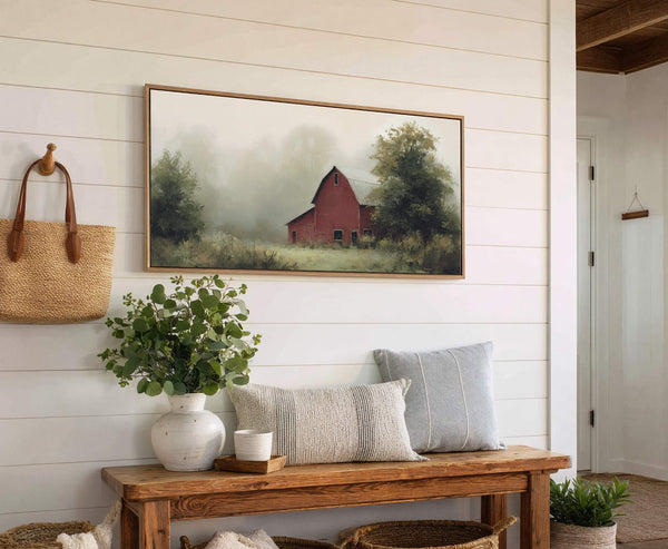 Canvas wall art in interior setting.