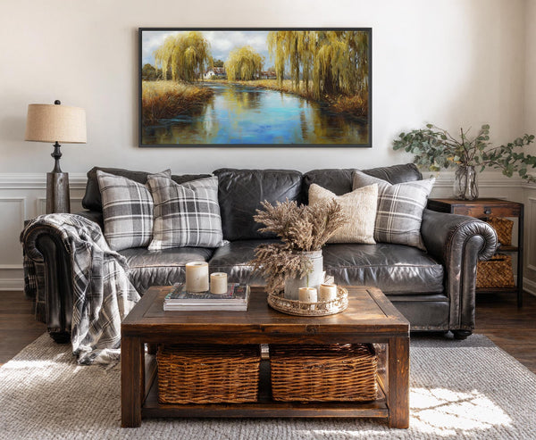 Canvas wall art in interior setting.