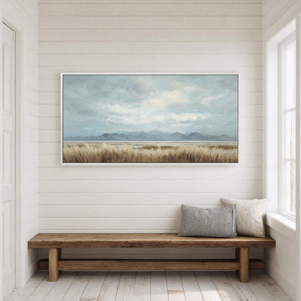 Canvas wall art in interior setting.