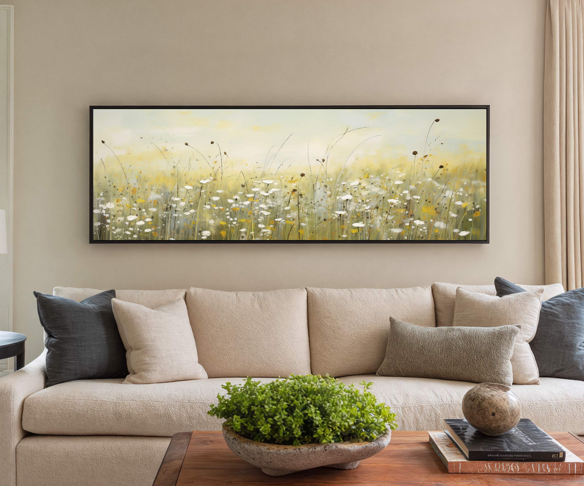 Golden Bloom Floral Canvas Wall Art