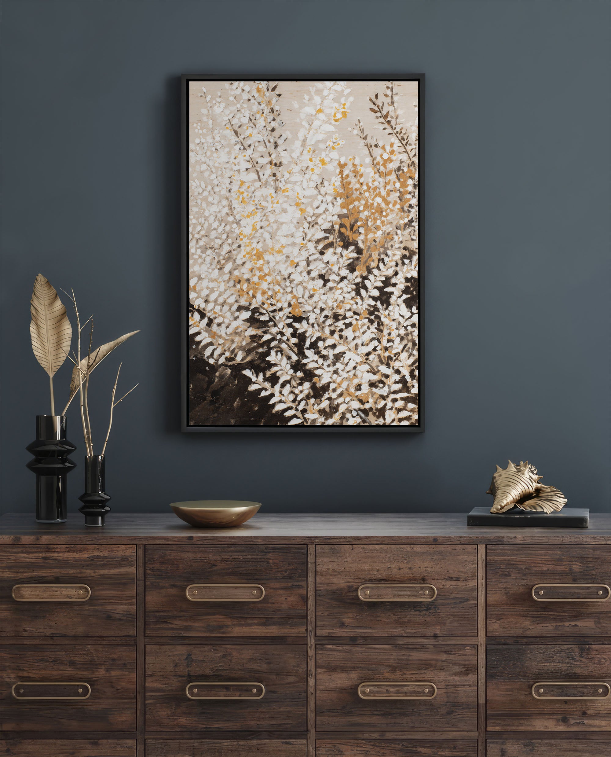 Golden Meadow Botanical Canvas Wall Art