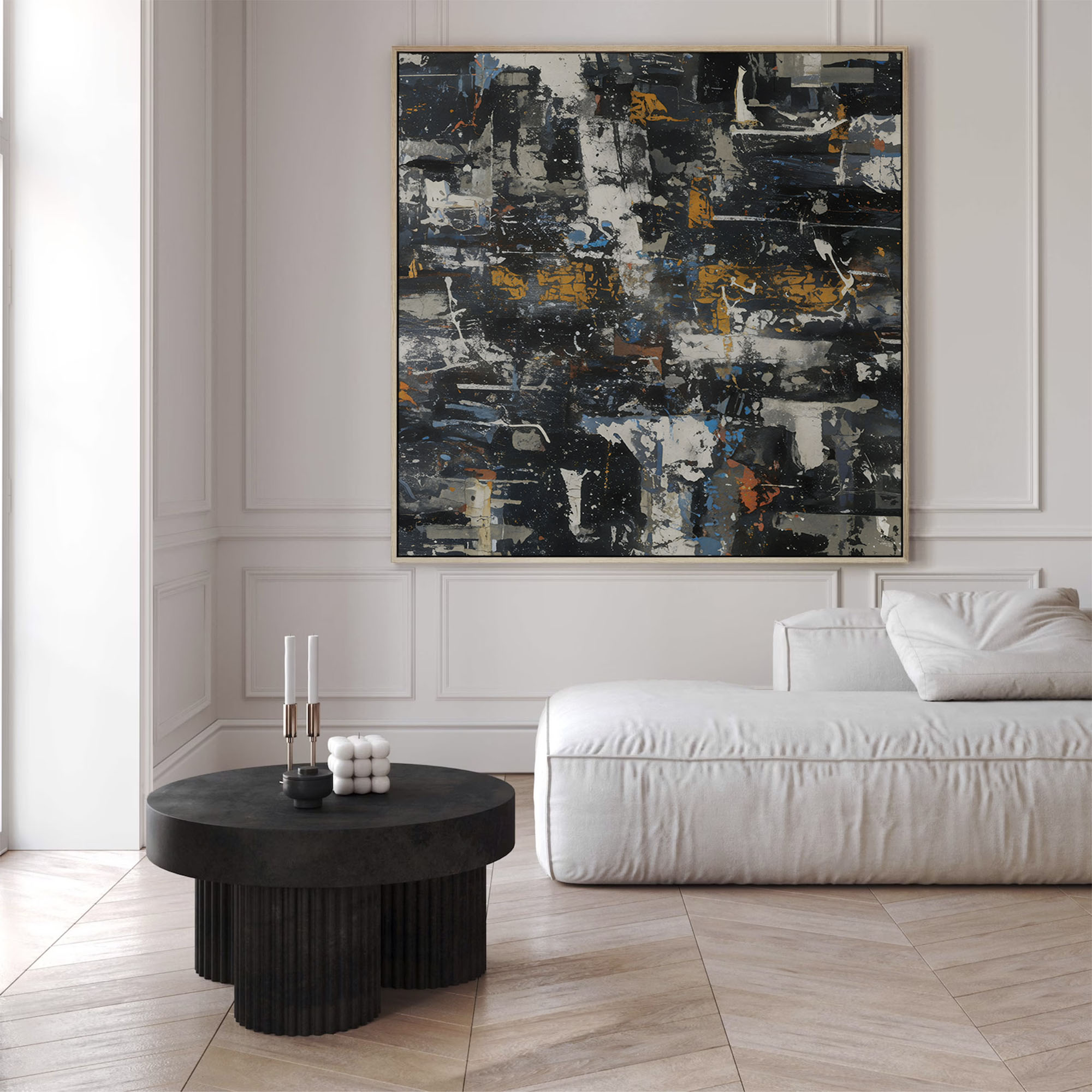 Urban Midnight Abstract Canvas Art Print