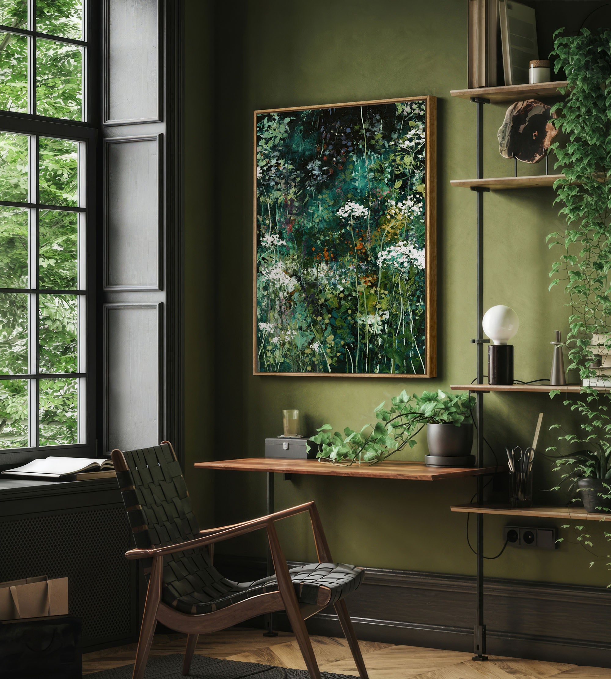 Toile murale florale vintage de style moody Toile murale pour salon
