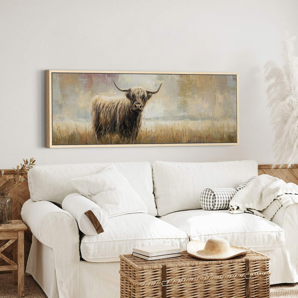 Canvas wall art in interior setting.