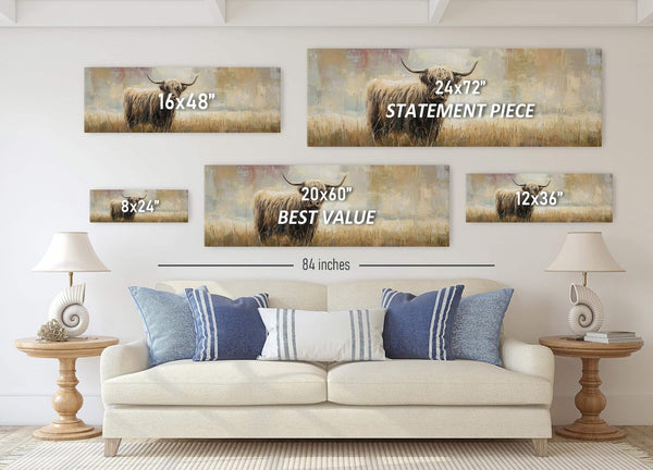 Canvas wall art in interior setting.