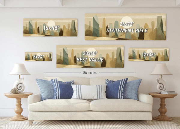 Canvas wall art in interior setting.