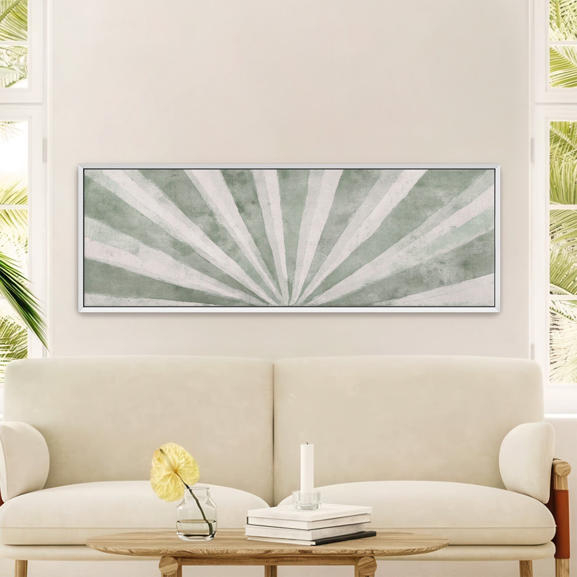 Sage Green Sunburst Wall Art Print