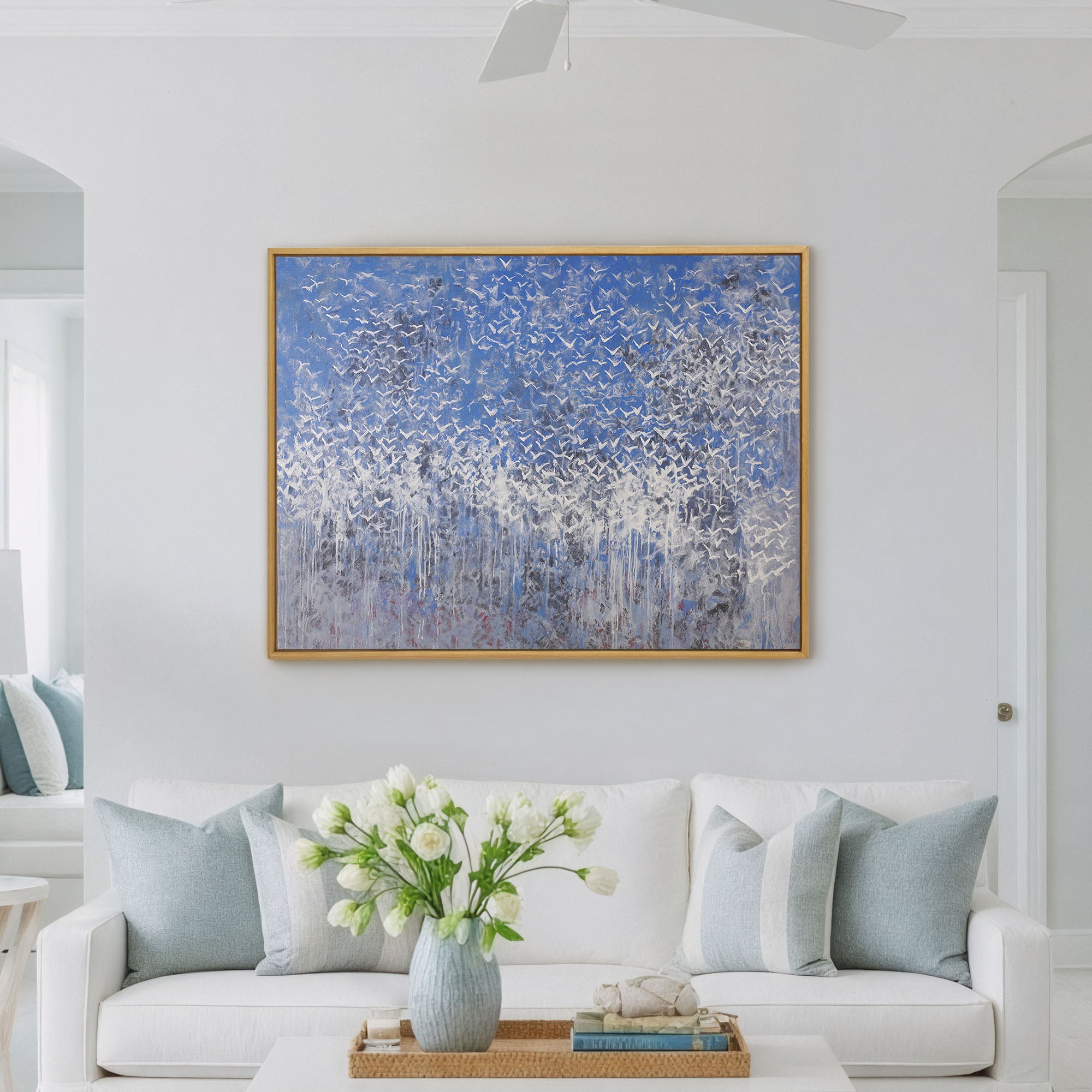 Abstract Bird Flock Giclée Print - Skyward Symphony