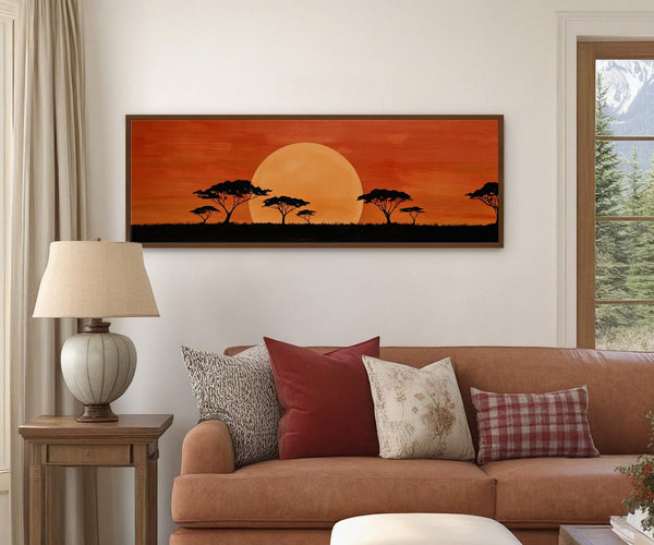 Canvas wall art in interior setting.