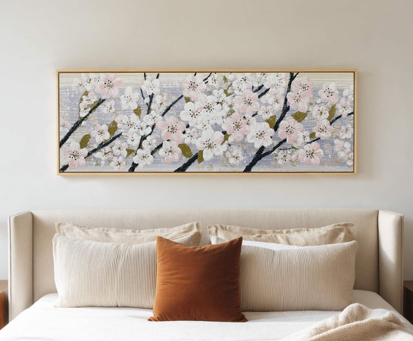 Canvas wall art in interior setting.