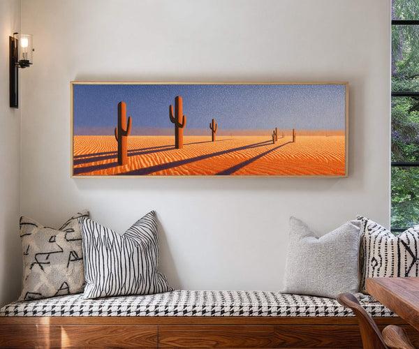 Canvas wall art in interior setting.