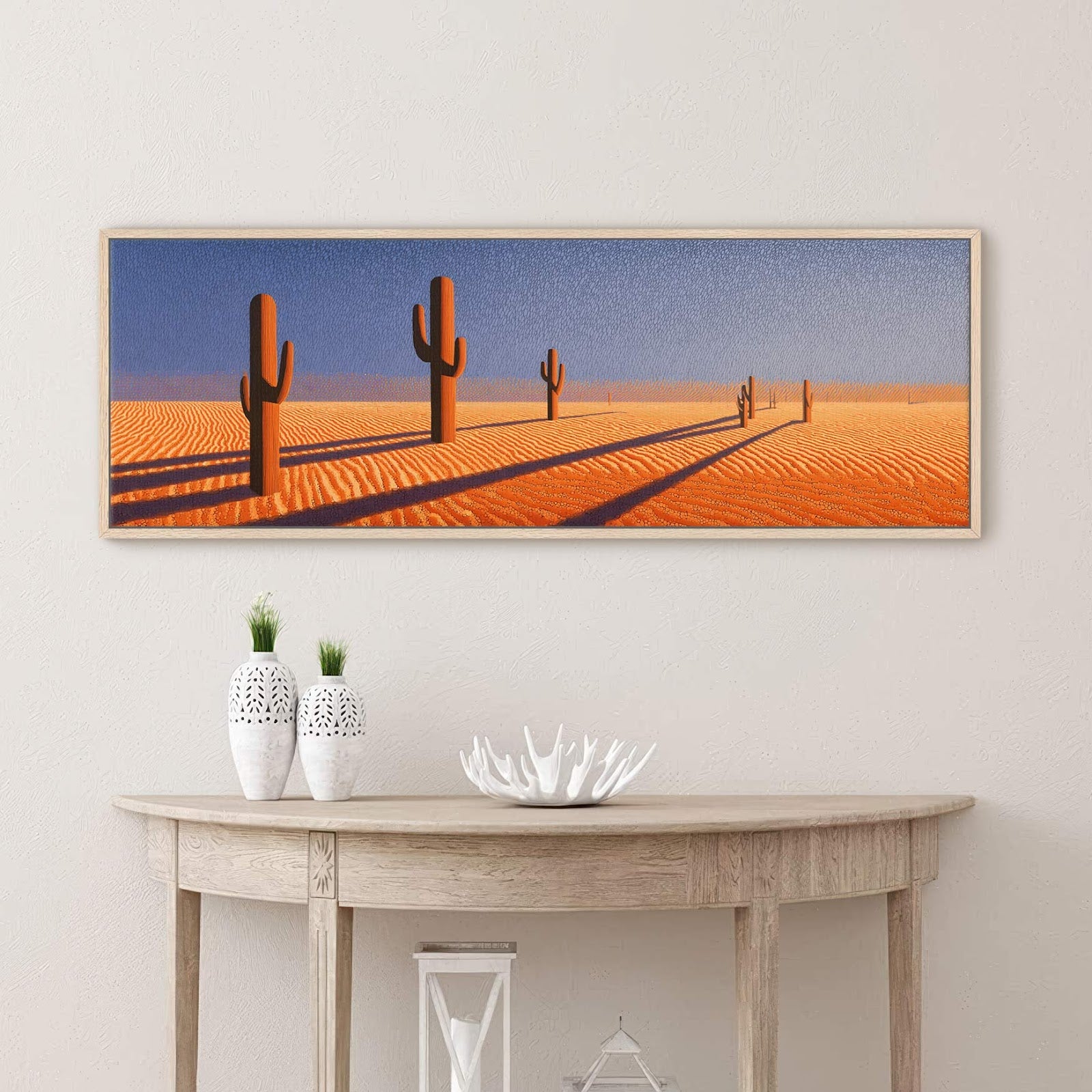 Canvas wall art in interior setting.