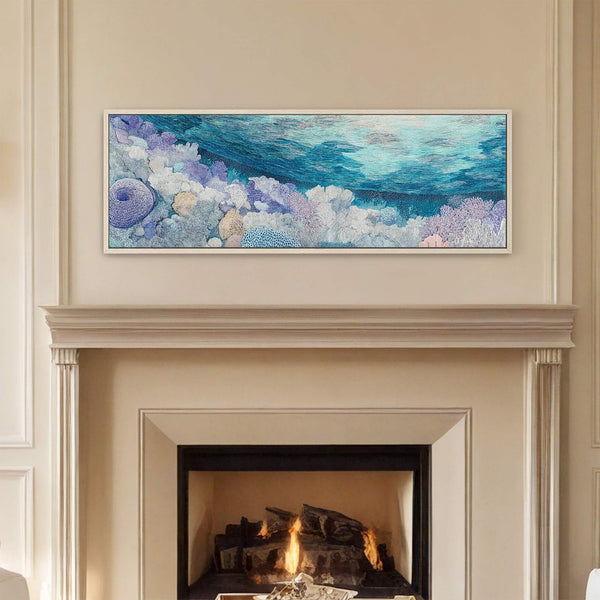 Canvas wall art in interior setting.