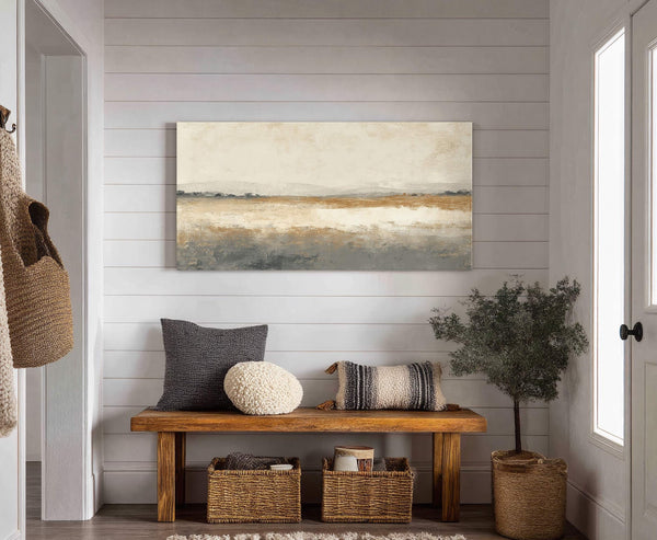 Canvas wall art in interior setting.