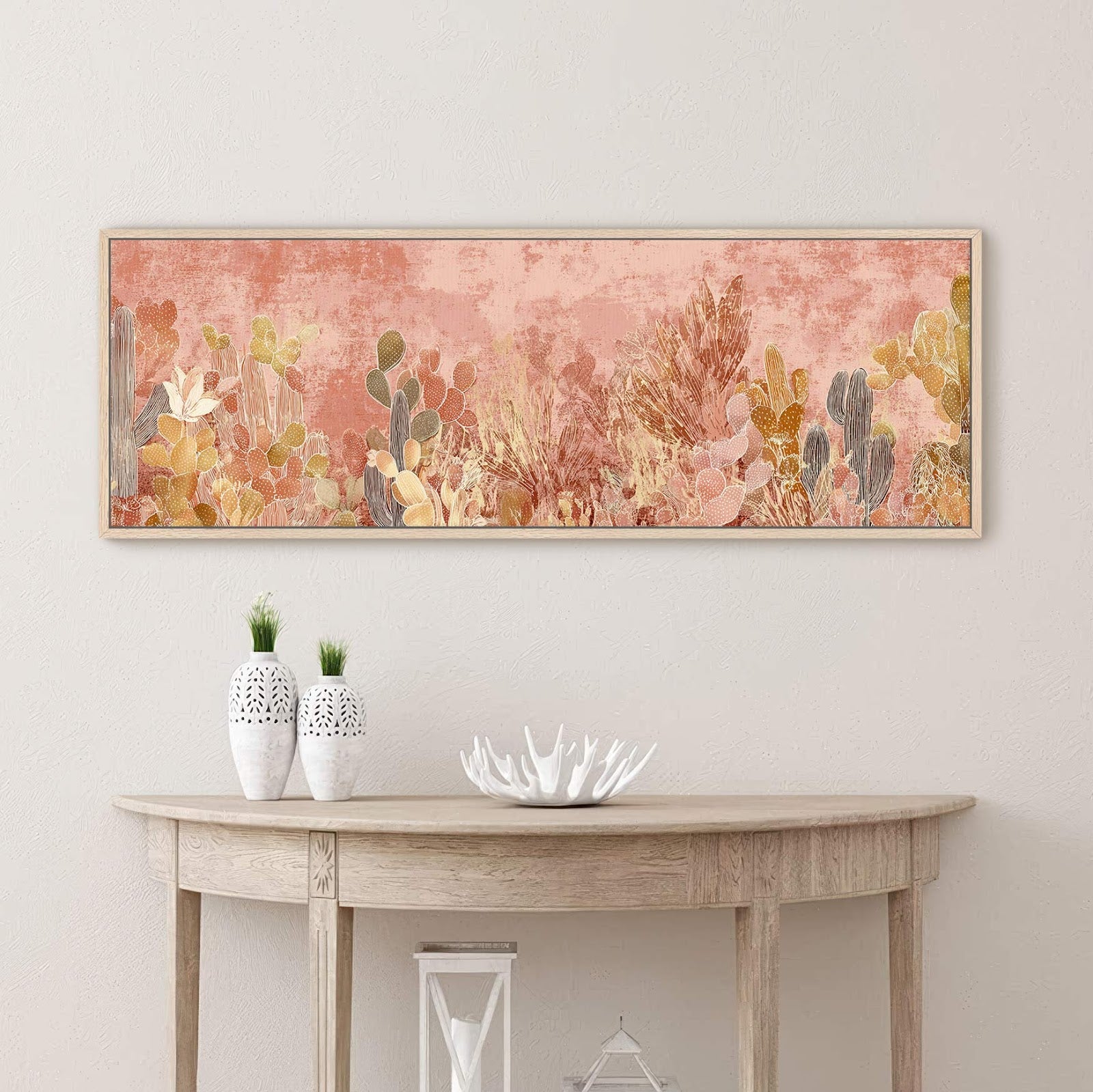 Canvas wall art in interior setting.