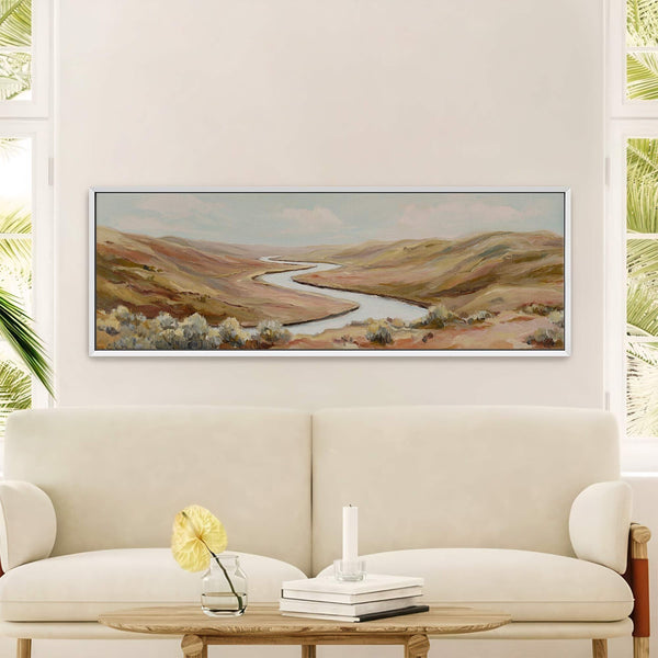Canvas wall art in interior setting.