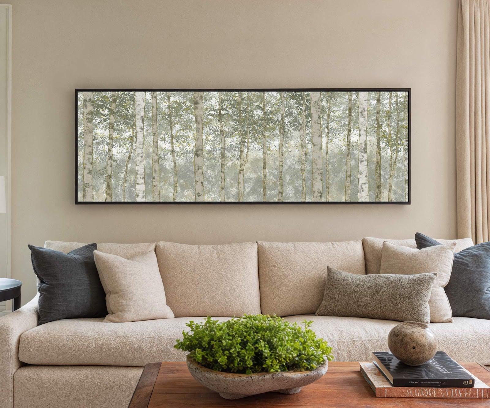 Canvas wall art in interior setting.
