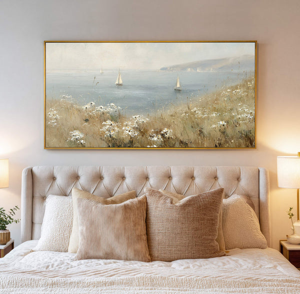 Canvas wall art in interior setting.
