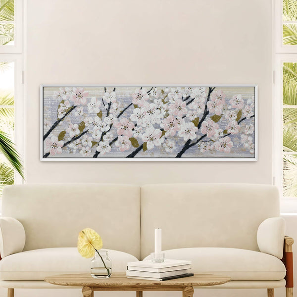 Canvas wall art in interior setting.