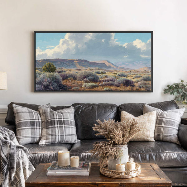 Canvas wall art in interior setting.