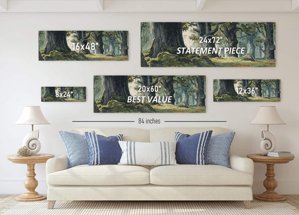 Canvas wall art in interior setting.