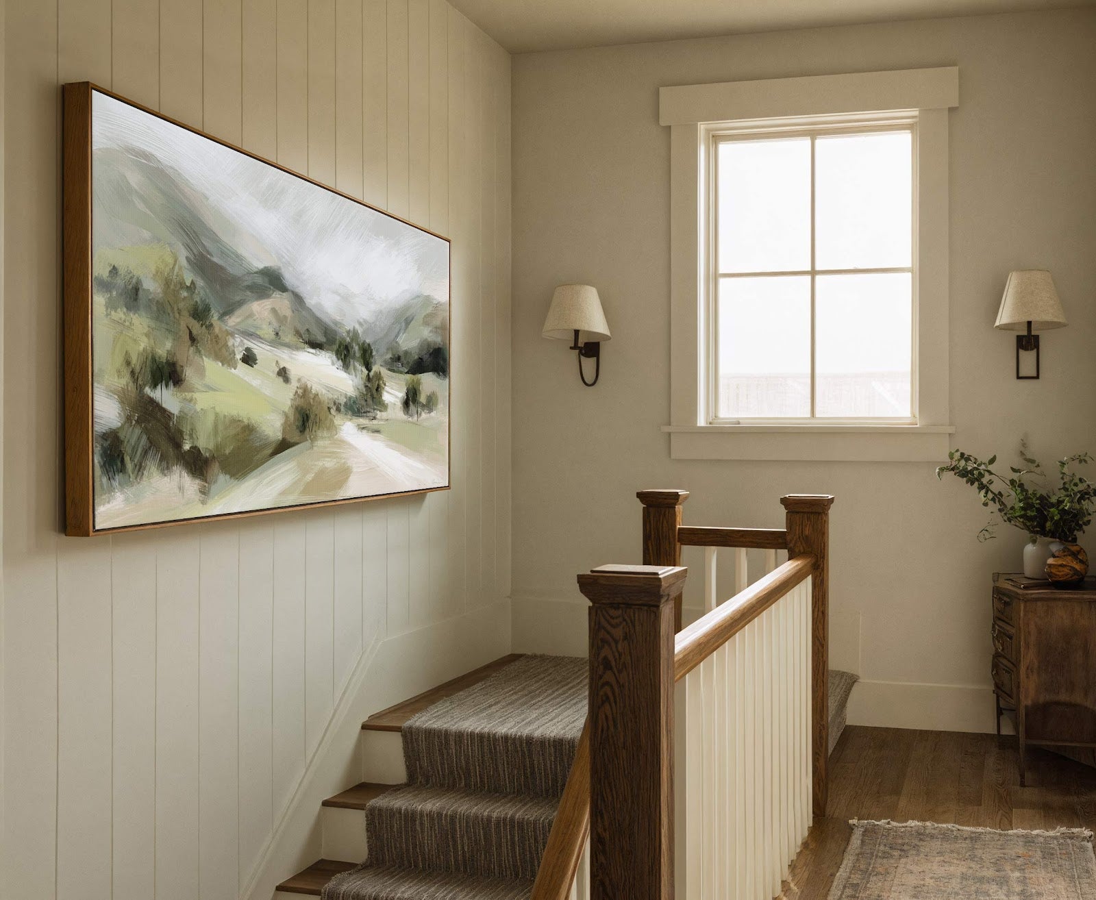 Canvas wall art in interior setting.