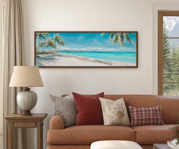 Canvas wall art in interior setting.