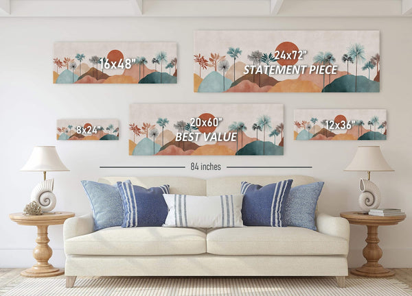 Canvas wall art in interior setting.