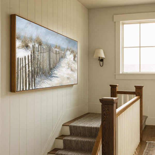 Canvas wall art in interior setting.