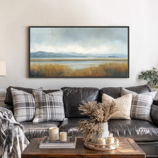 Canvas wall art in interior setting.