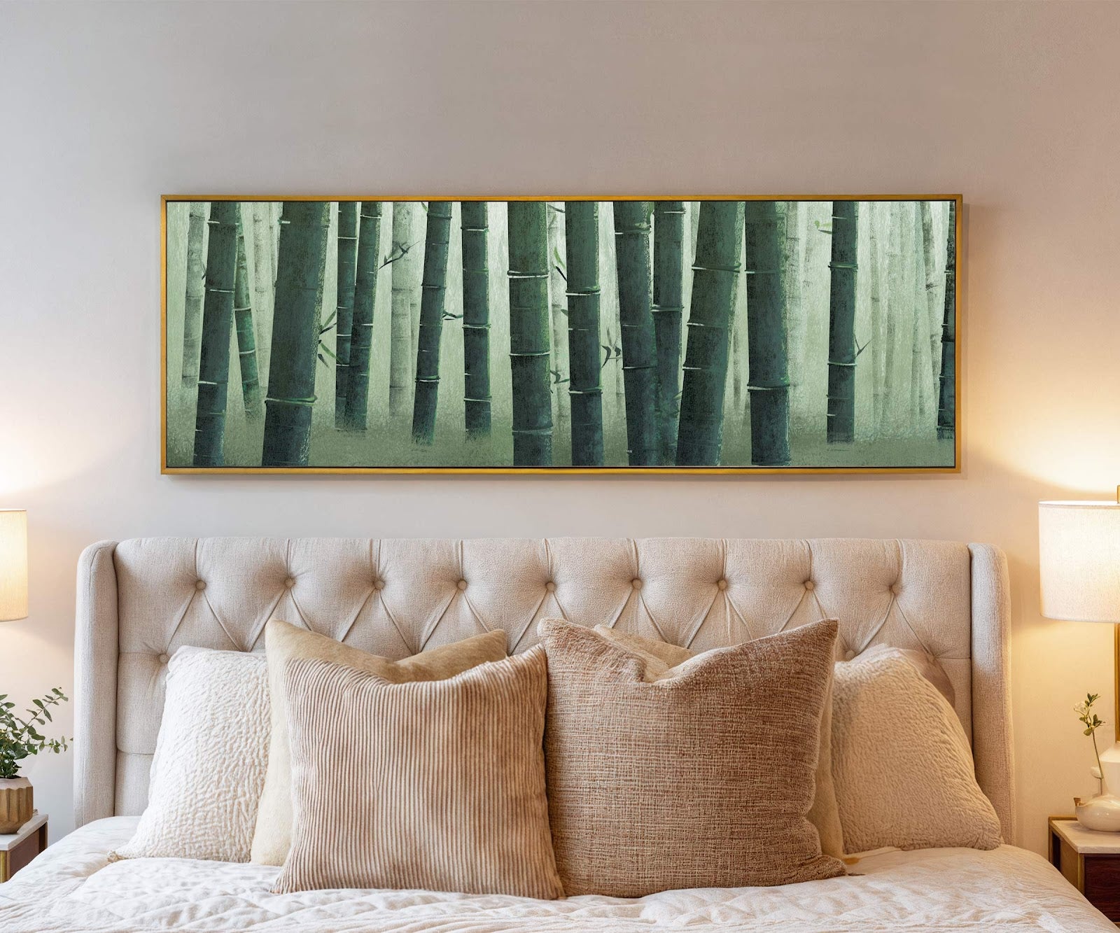 Canvas wall art in interior setting.