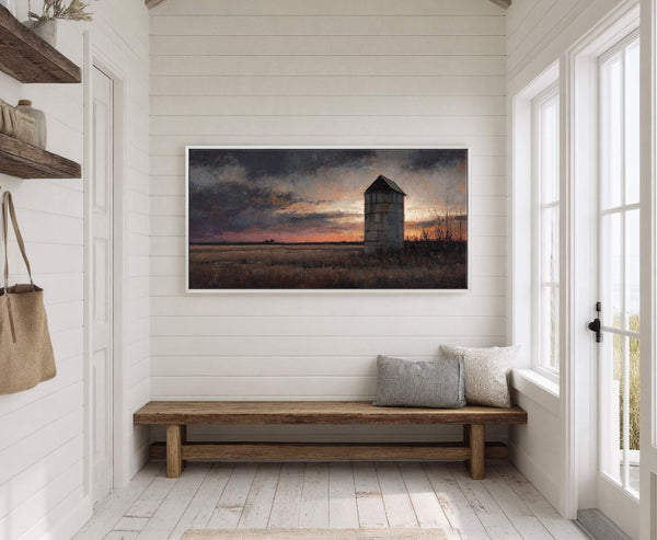 Canvas wall art in interior setting.